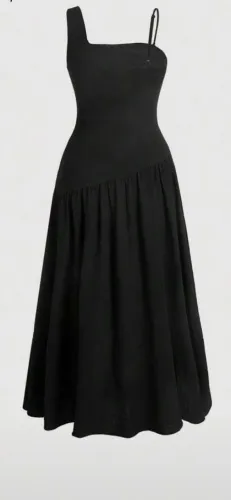 Vestido preto mídi