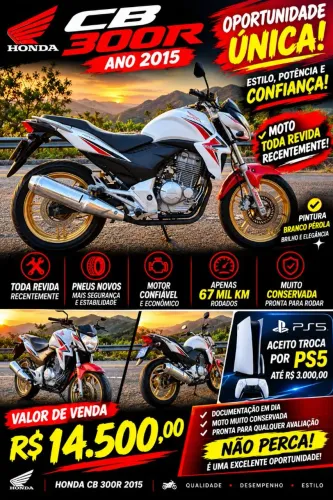 Vendo ou troco cb 300r 2015.