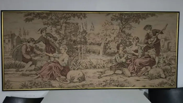 Tapeçaria Panorâmica 1,53m Arte Natti Fête Champêtre - Anos 80 - Etiqueta Original
