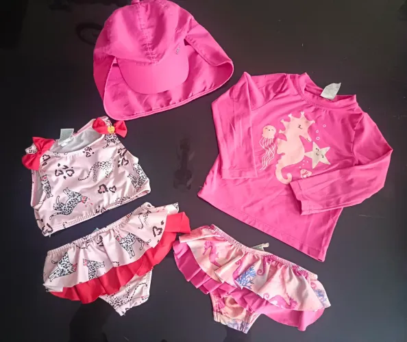 Roupas Biquíni Praia Piscina Proteção Solar Menina 1 Ano
