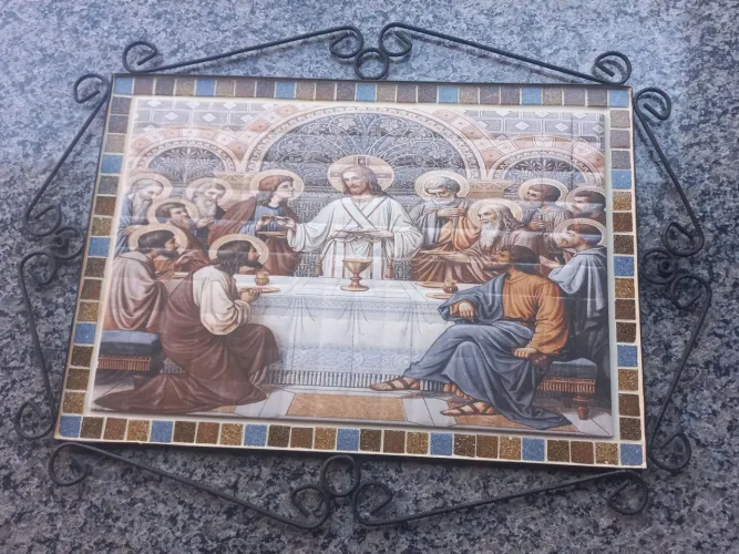 Quadro Santa Ceia mosaico 