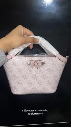 Bolsa Guess Lindsey mini Original - logotipo Orquídea