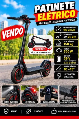 Patinete elétrico novo