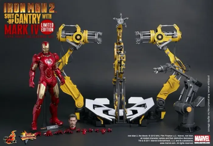 Hot Toys NOVO Iron Man 2 Homem de Ferro 1/6 Suit Up Gantry Mark IV Marvel N Inart sideshow