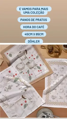 PANOS DE PRATOS HORA DO CAFÉ <br>45cm x 65cm- DÖHLER