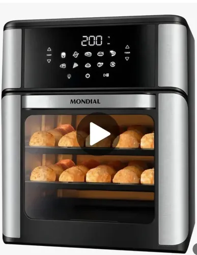 Air Fryer Mondial 12l Forno Oven Preto Afon-12l-bi