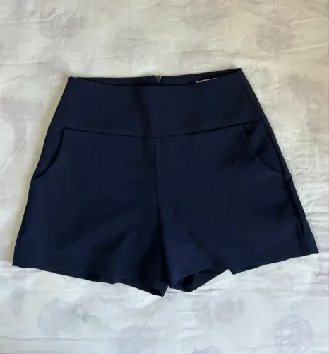 Short Alfaiataria Azul Marinho Tam 42