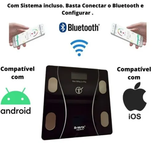 Balança Digital Smart com Bioimpedância para Uso Doméstico 