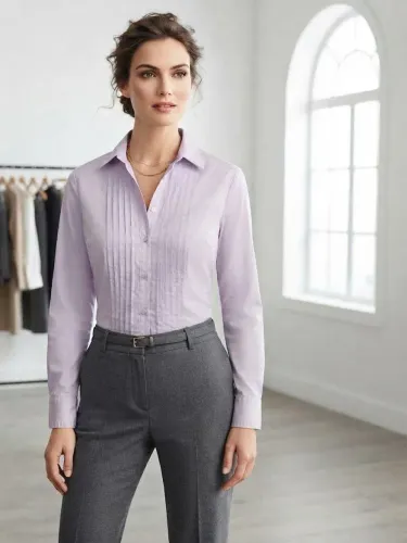 Camisa feminina de algodão Yessica 42. Nova. Lilás.