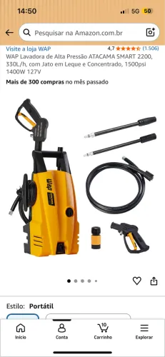 WAP Lavadora de Alta Pressão ATACAMA SMART 2200, 330L/h