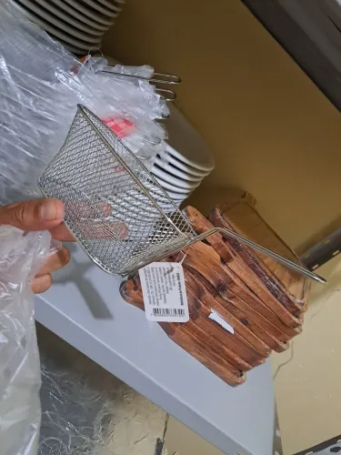 cesto de inox fritura *servir a mesa*