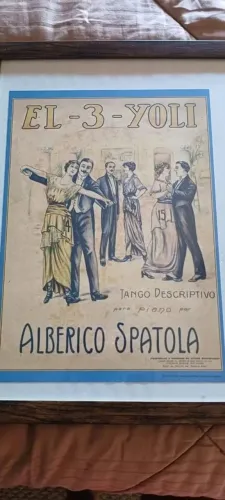 quadro tango vintage. moldurado c vidro. grande. lindo!33cm. larg e 43cm alt