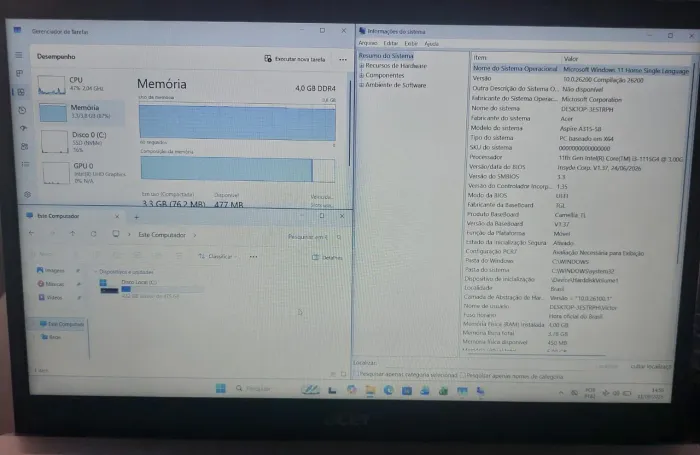 Notebook Acer A315-58