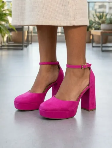 Sapato Salto Bloco Pink
