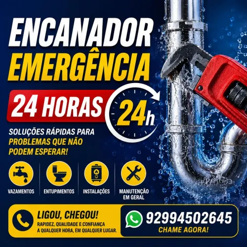 Encanador EMERGÊNCIA 24h/ Caça Vazamento 24h em toda Manaus