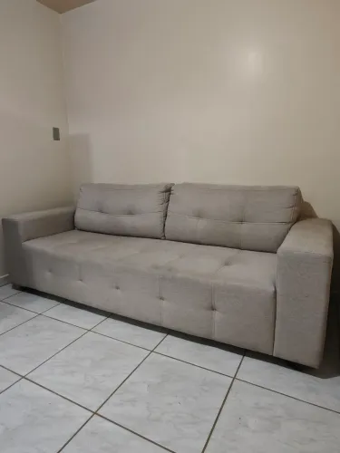 Sofá 3 Lugares Córsega Linho Bege - Mobly (Ótimo Estado)