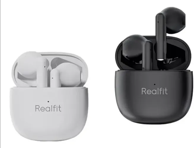 Fone De Ouvido Sem Fio Realfit F1 Tws Bluetooth 5.3 Com Microfone Touch