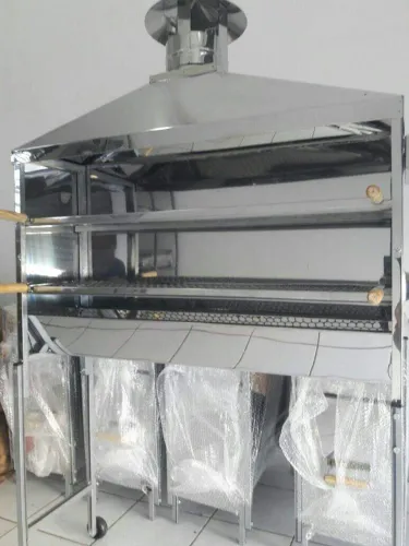 Carrinho Churrasco Profissional Churrasqueira Nova completa de aço inox