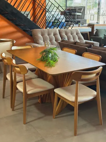 Mesa de Jantar 180x90 6 Lugares 100% Madeira Conforto e Qualidade Pronta Entrega