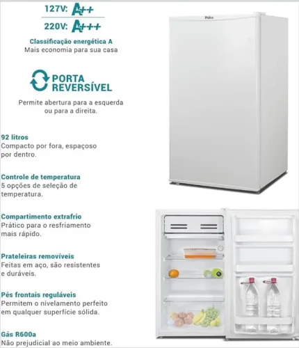 FRIGOBAR PHILCO 92L 127V NOVO