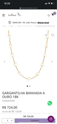Colar banhado a ouro 18k