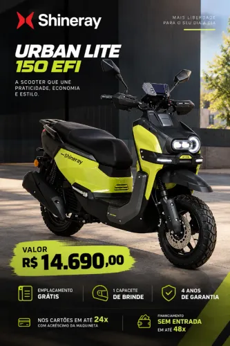 Shineray Urban Lite 150 EFI | 2027 | 0km - Financiamento Sem Entrada em até 48x