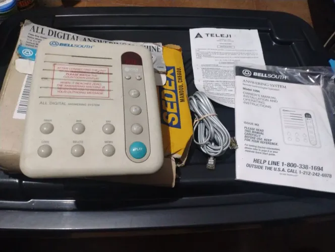 Secretária Eletrônica Vintage BellSouth 1094 + Manual Lacrado e Acessórios
