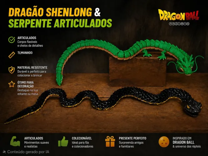 Dragão ShenLong e serpente Articulados