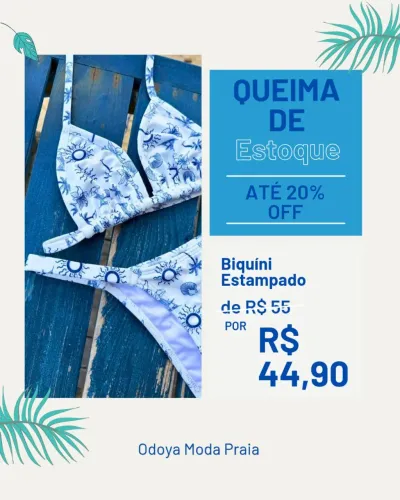 Biquíni Cortininha Estampado