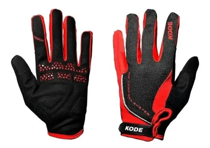 Luva ciclismo dedo longo L vermelha mtb bike speed gravel 