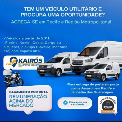 Agrega-se Fiorino, HR, bongo, Master, Sprinter, Kombi, Kangoo, partiner, Ducato e similar