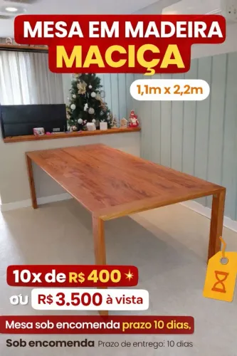 Mesa madeira maciça reforçada e tratada. 5 x sem juros