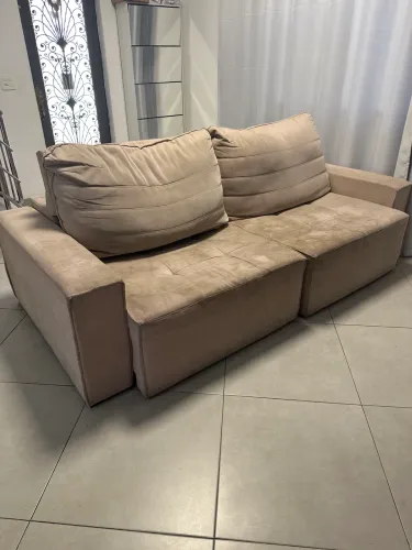 Sofá 2 Lugares Bege 2,20m Confortável