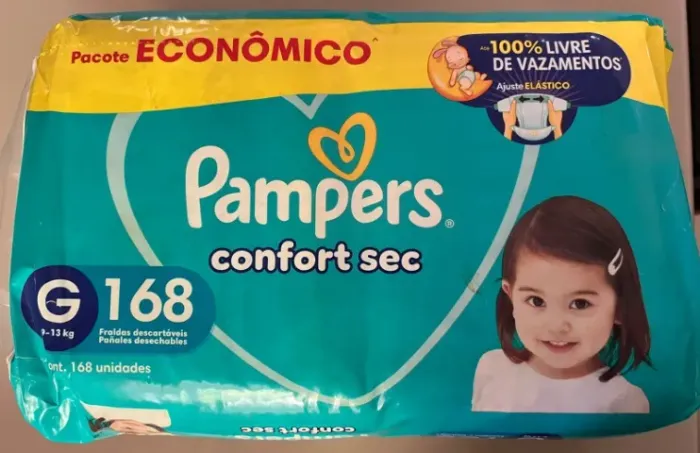 Fraldas Pampers Confort Sec G 168 unidades