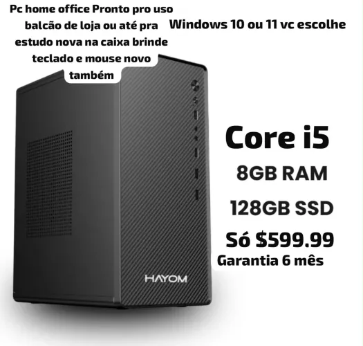Pc computador i5 8gb ssd 128 gb Windows home office trabalho estudo balcão loja