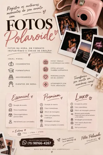Fotos polaroide para eventos