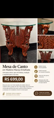 MESA ENTALHADA ( madeira nobre)