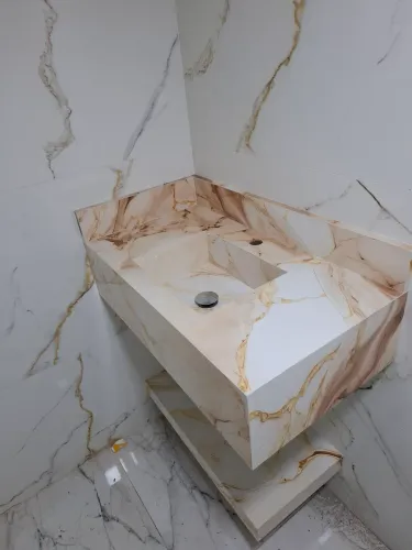 Lavatórios em porcelanato sob medida