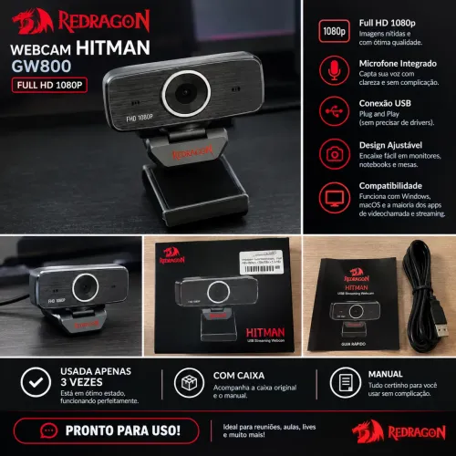 Webcam redragon hitman 1080p full hd