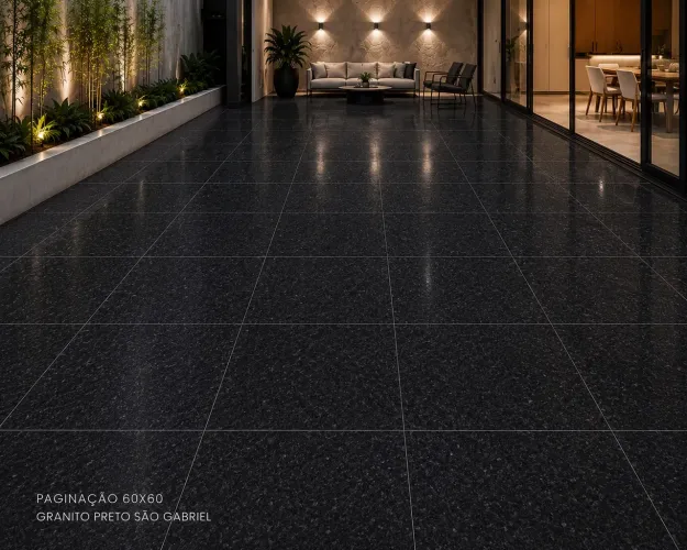 Piso granito Preto São Gabriel