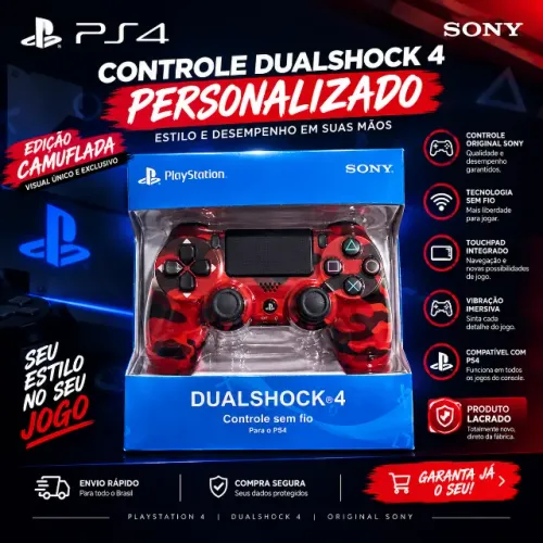 Controle Primeira Linha Premium Camuflado PS4 Lacrado