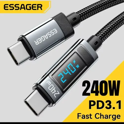 Cabo essager 240w para Notebooks e celulares.