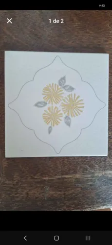 Lote 19 Azulejos Antigos Cemina 15x15 - 3 Flores Amarelas - Vint