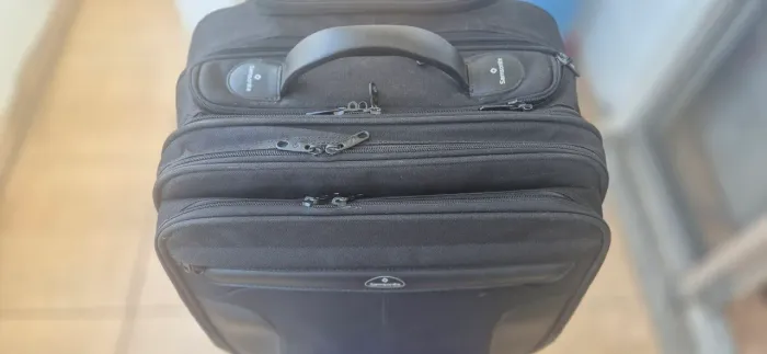Mala de viagem Samsonite Business preta para laptop bolsa de rolo