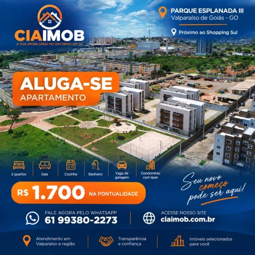 APARTAMENTO NOVO PARA ALUGUEL - PARQUE ESPLANADA III