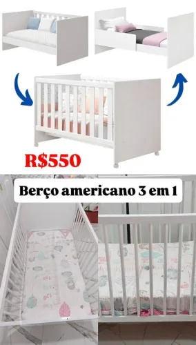 Vendo berço americano 3 em 1