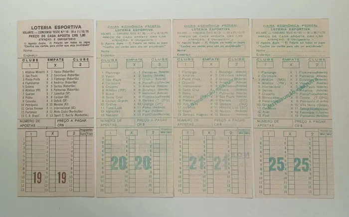 Volantes antigos da Loteria Esportiva