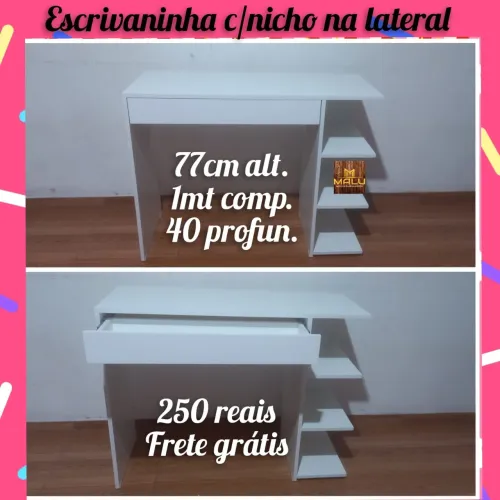 Escrivaninha com nicho na lateral