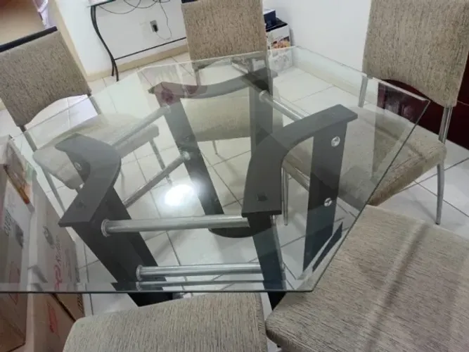 Mesa de jantar redonda 6 cadeiras