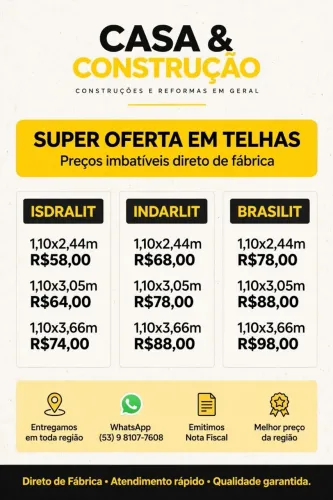 TELHAS FIBROCIMENTO PROMOÇÃO